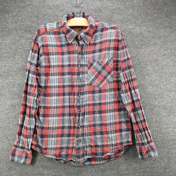 Lincoln Outfitters Men's Button Down Shirt Multi Medium Long Sleeve Plaid Cotton - Picture 2 of 11